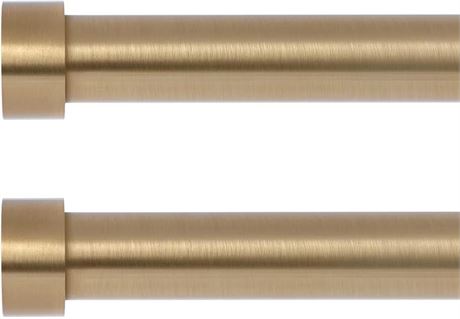 2 Pack Gold Curtain Rods 48-84", 1" Dia.