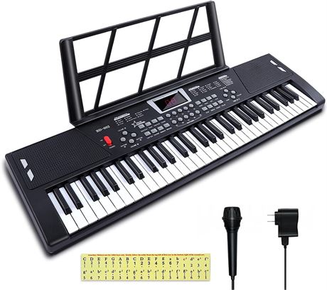 AersGu Piano - 61 Key, Teaching Mode, Black