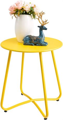 Metal Snack Table, 15.6W x 17.55H, Yellow