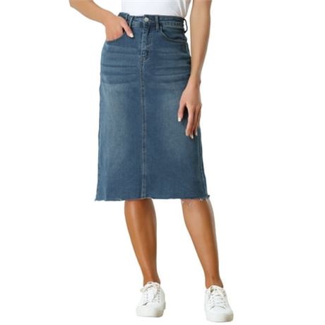 Allegra K Women's Denim Skirt Knee Length