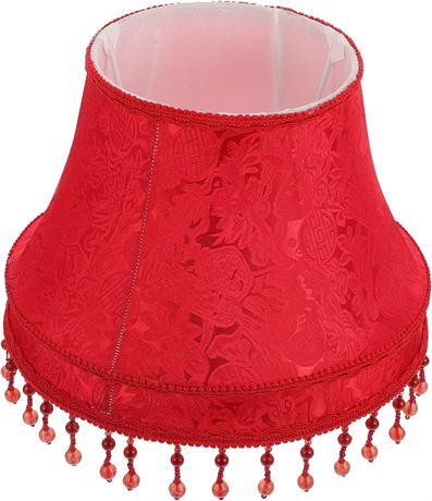 1pc Lamp Shade Red with Fringe, Light Accessory( set of 2)