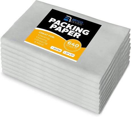 Bryco 20lb Packing Paper, 640 Sheets, 27x 17