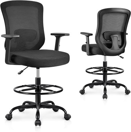 Drafting Chair, Adjustable, Black WR188-Z
